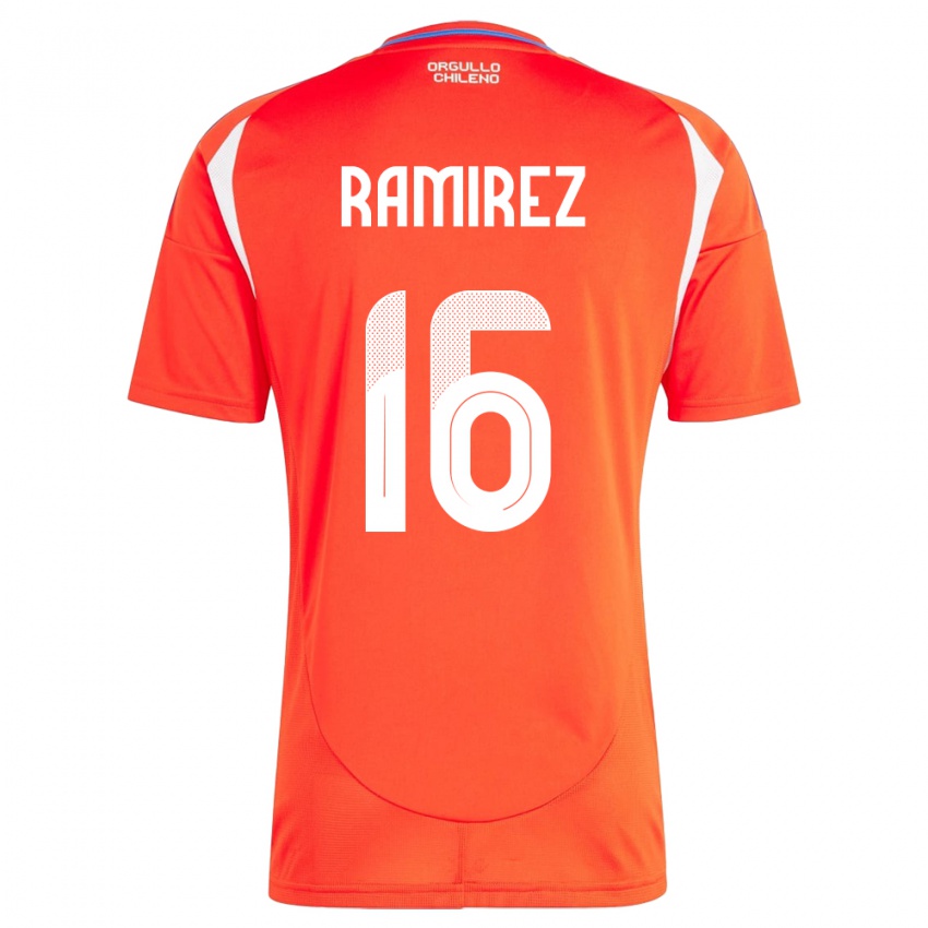 Mujer Camiseta Chile Vicente Ramírez #16 Rojo 1ª Equipación 24-26 La Camisa México