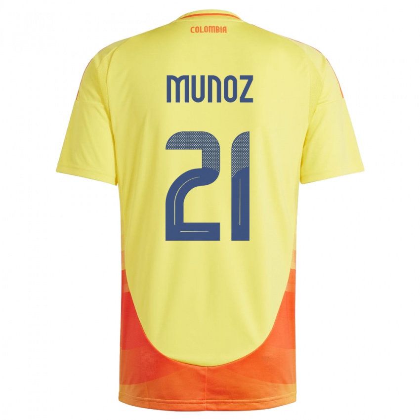 Mujer Camiseta Colombia Daniel Muñoz #21 Amarillo 1ª Equipación 24-26 La Camisa México