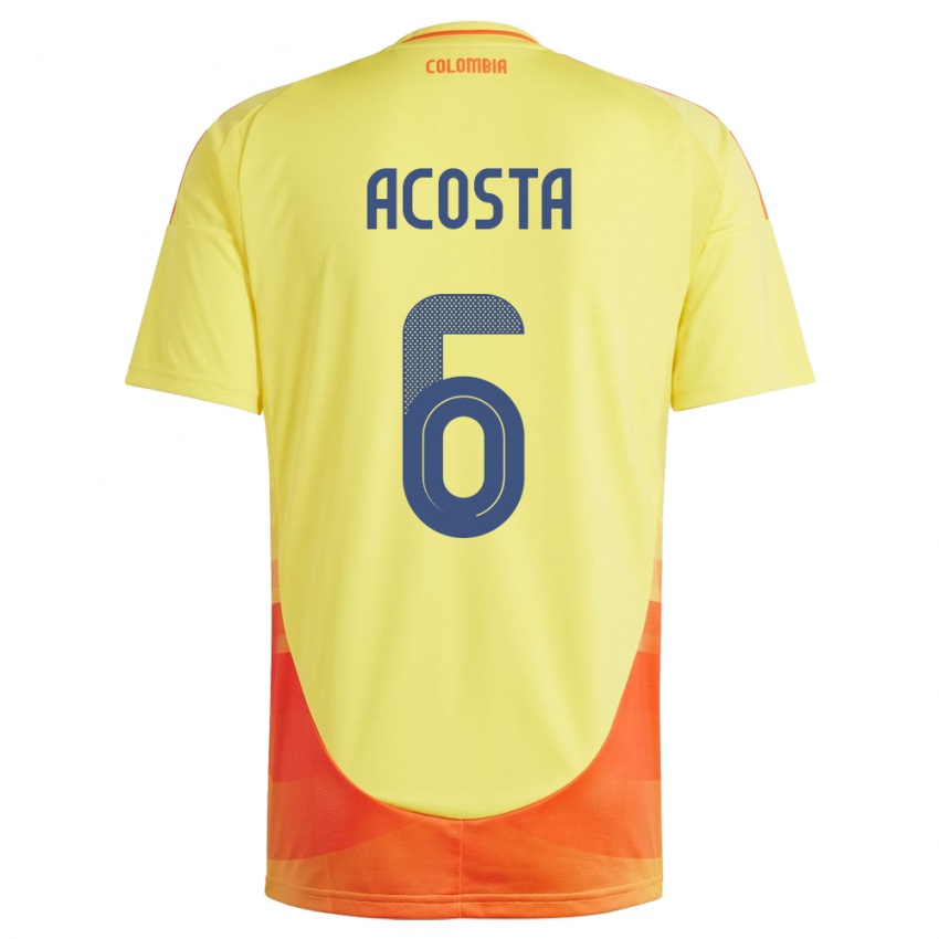 Mujer Camiseta Colombia Viviana Acosta #6 Amarillo 1ª Equipación 24-26 La Camisa México