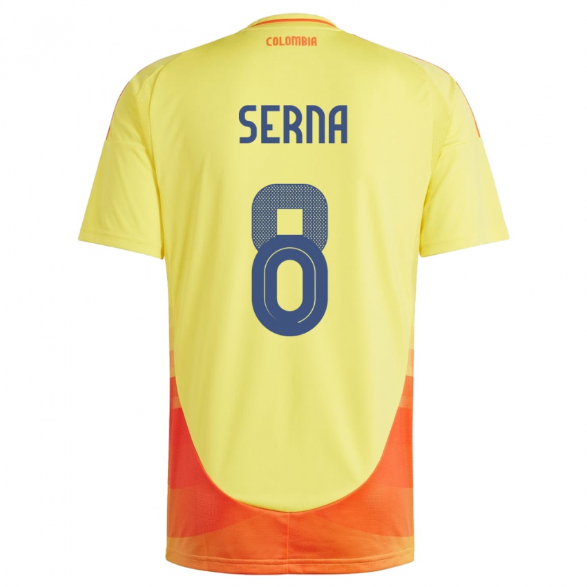 Mujer Camiseta Colombia Liced Serna #8 Amarillo 1ª Equipación 24-26 La Camisa México