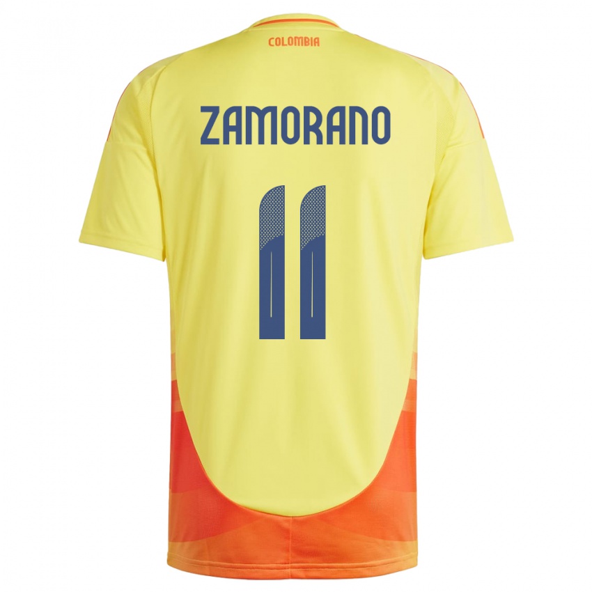 Mujer Camiseta Colombia Mariana Zamorano #11 Amarillo 1ª Equipación 24-26 La Camisa México