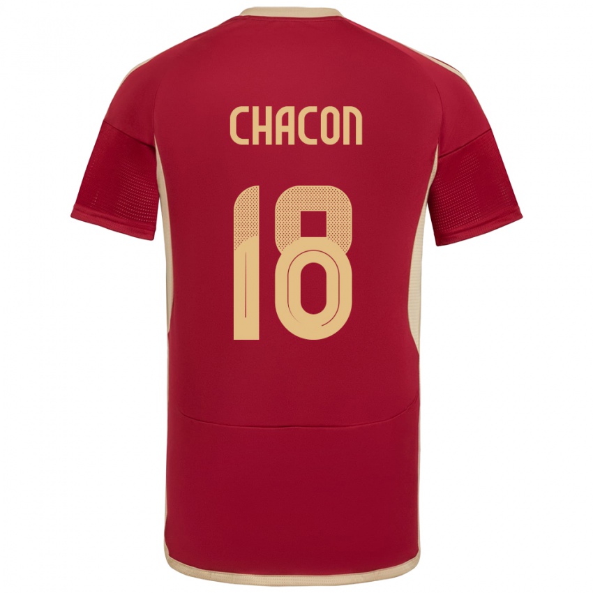 Mujer Camiseta Venezuela Yerson Chacón #18 Borgoña 1ª Equipación 24-26 La Camisa México