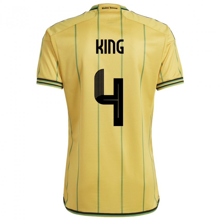 Mujer Camiseta Jamaica Richard King #4 Amarillo 1ª Equipación 24-26 La Camisa México