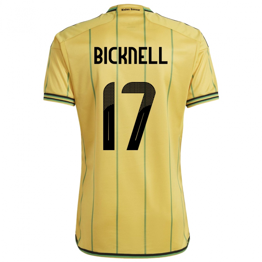 Mujer Camiseta Jamaica Alexander Bicknell #17 Amarillo 1ª Equipación 24-26 La Camisa México