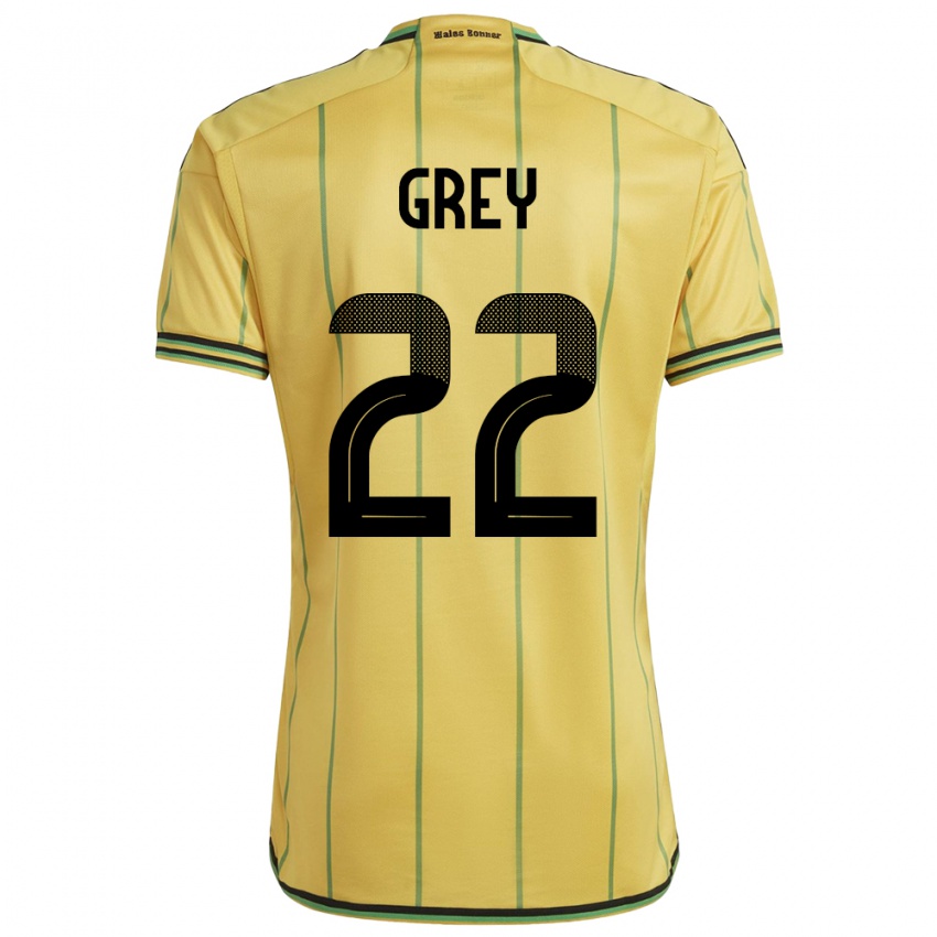 Mujer Camiseta Jamaica Mireya Grey #22 Amarillo 1ª Equipación 24-26 La Camisa México