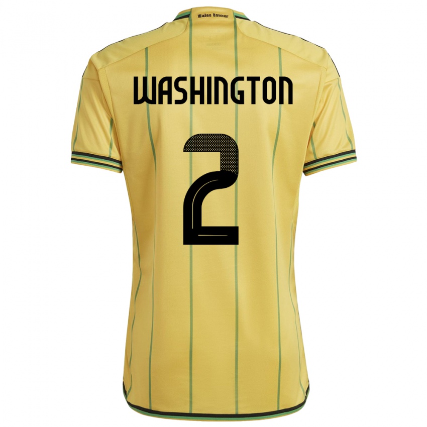 Mujer Camiseta Jamaica Solai Washington #2 Amarillo 1ª Equipación 24-26 La Camisa México
