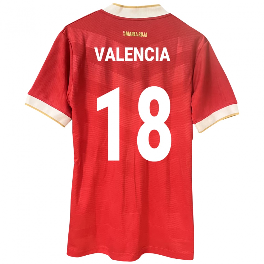 Mujer Camiseta Panamá Omar Valencia #18 Rojo 1ª Equipación 24-26 La Camisa México