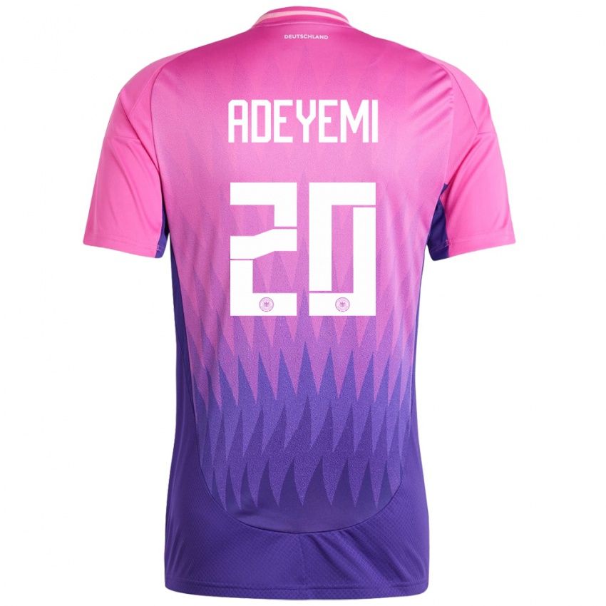 Mujer Camiseta Alemania Karim Adeyemi #20 Rosado Morado 2ª Equipación 24-26 La Camisa México