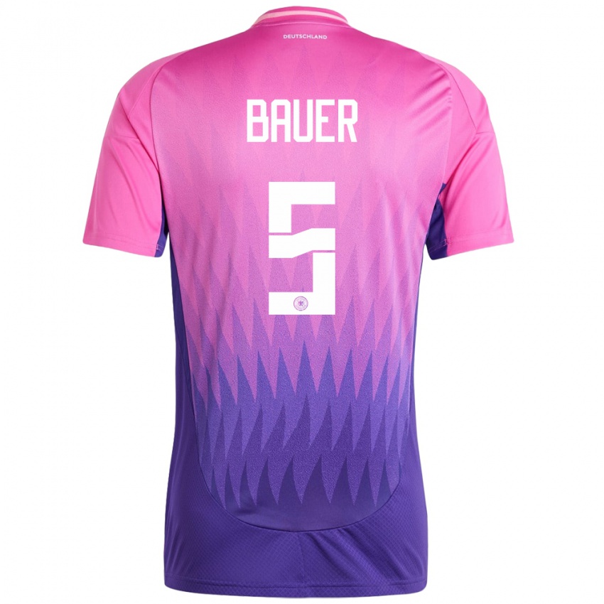 Mujer Camiseta Alemania Maximilian Bauer #5 Rosado Morado 2ª Equipación 24-26 La Camisa México