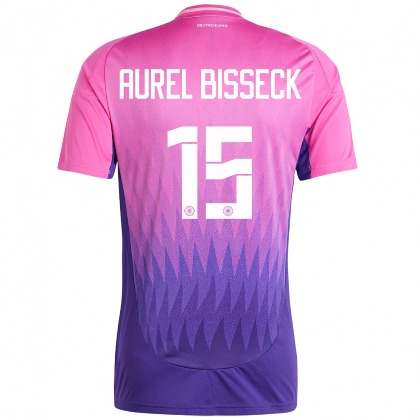 Mujer Camiseta Alemania Yann Aurel Bisseck #15 Rosado Morado 2ª Equipación 24-26 La Camisa México