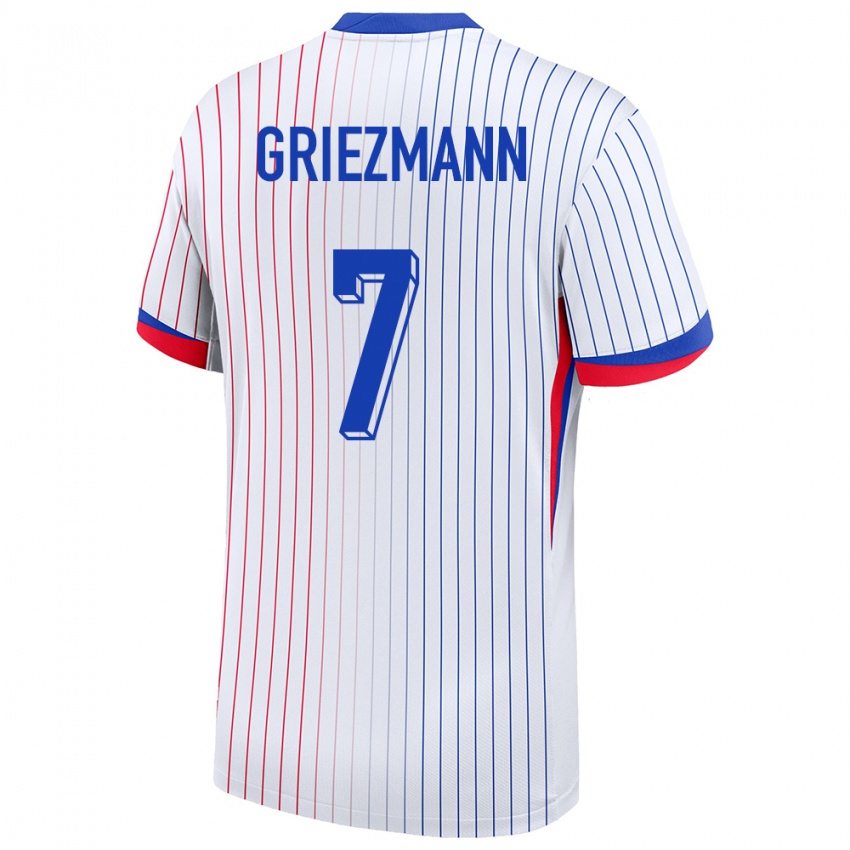 Mujer Camiseta Francia Antoine Griezmann #7 Blanco 2ª Equipación 24-26 La Camisa México