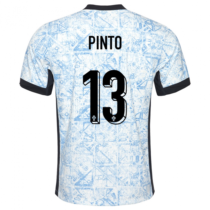 Mujer Camiseta Portugal Fatima Pinto #13 Crema Azul 2ª Equipación 24-26 La Camisa México