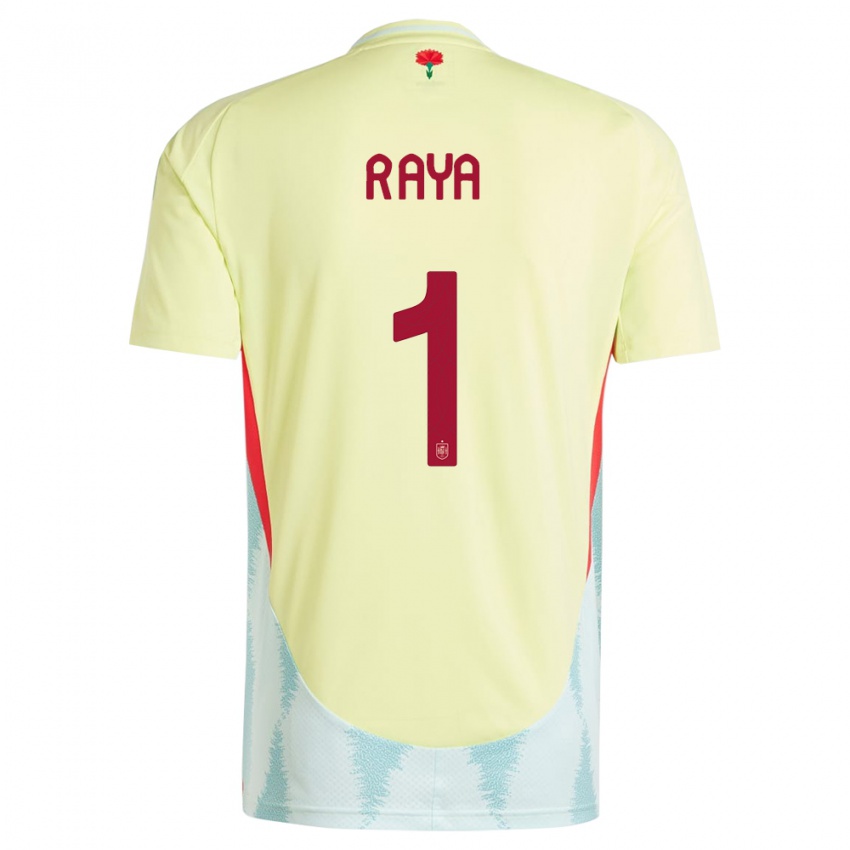 Mujer Camiseta España David Raya #1 Amarillo 2ª Equipación 24-26 La Camisa México