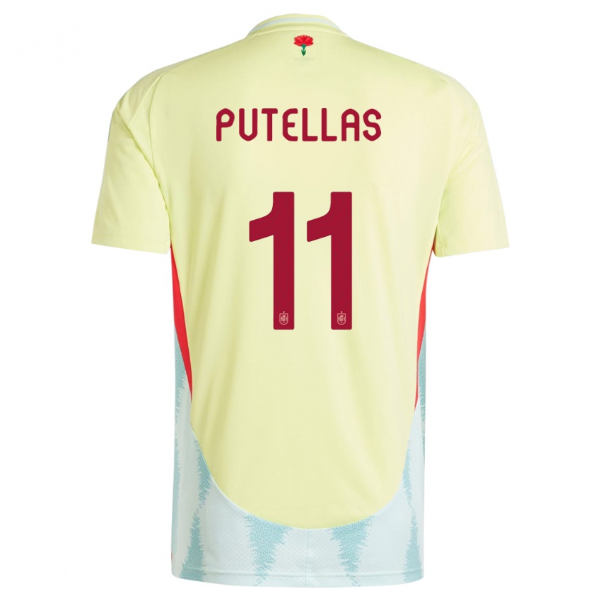 Mujer Camiseta España Alexia Putellas #11 Amarillo 2ª Equipación 24-26 La Camisa México
