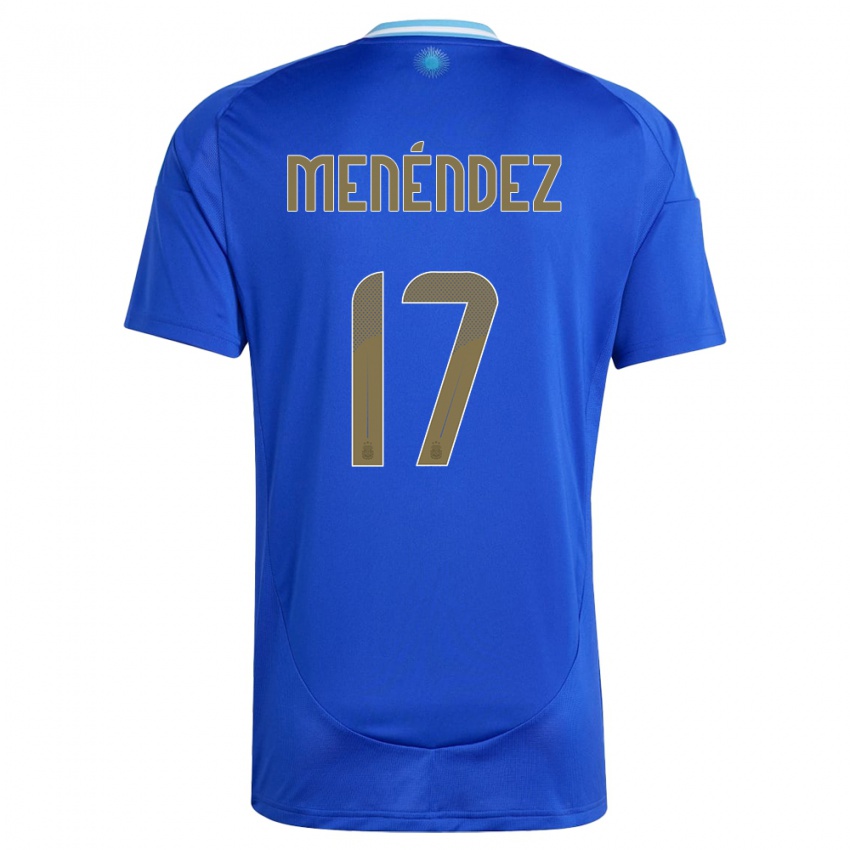 Mujer Camiseta Argentina Milagros Menendez #17 Azul 2ª Equipación 24-26 La Camisa México