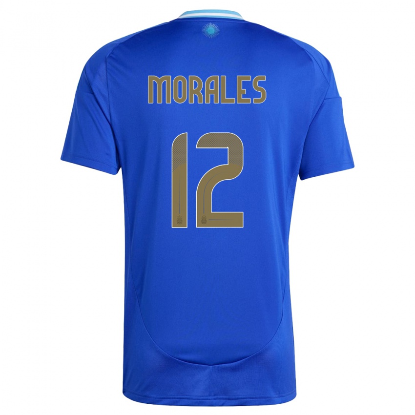 Mujer Camiseta Argentina Lautaro Morales #12 Azul 2ª Equipación 24-26 La Camisa México
