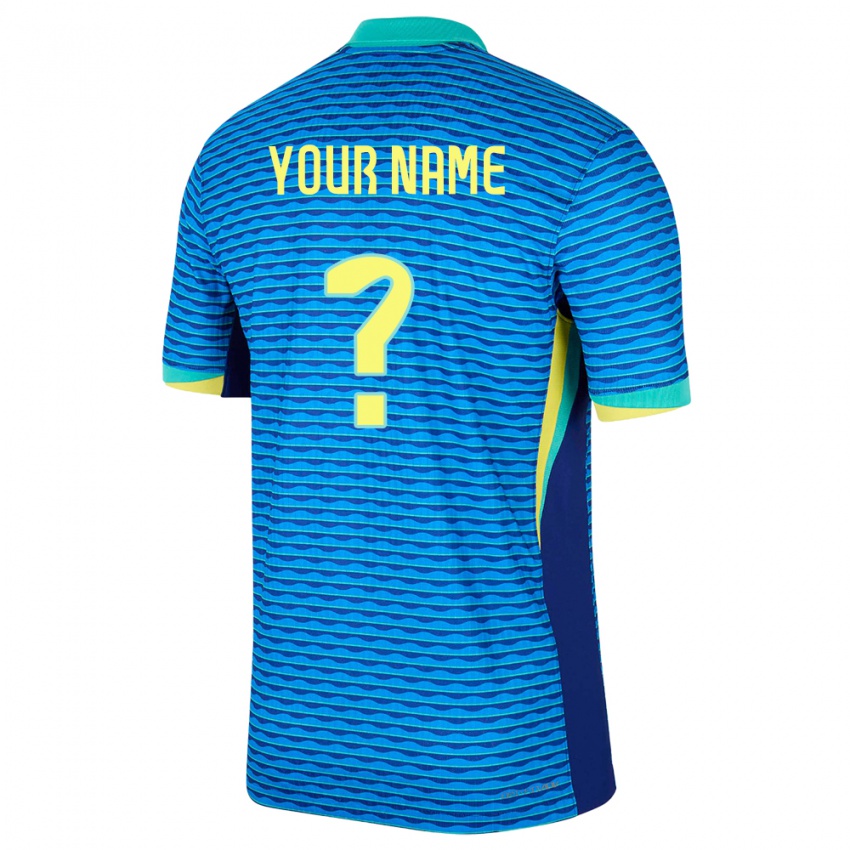 Mujer Camiseta Brasil Su Nombre #0 Azul 2ª Equipación 24-26 La Camisa México