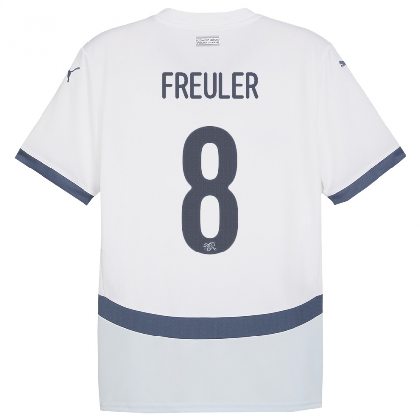 Mujer Camiseta Suiza Remo Freuler #8 Blanco 2ª Equipación 24-26 La Camisa México
