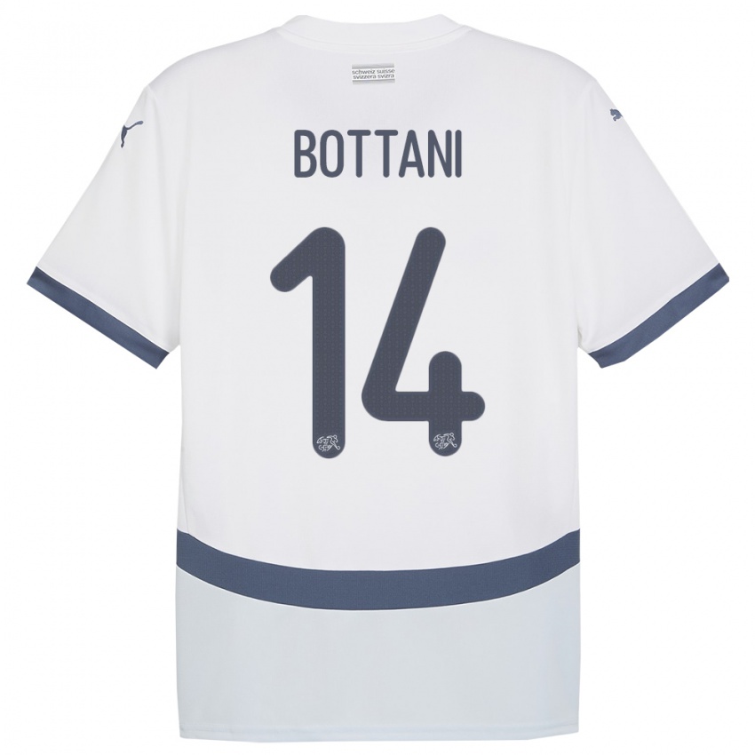 Mujer Camiseta Suiza Mattia Bottani #14 Blanco 2ª Equipación 24-26 La Camisa México