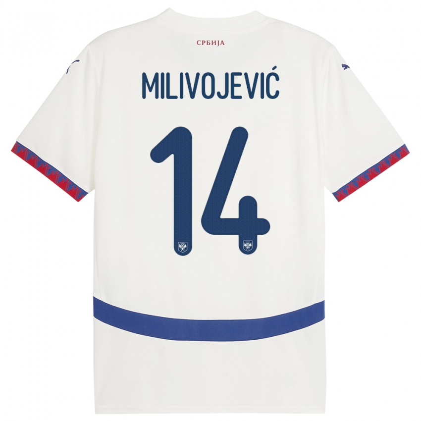 Mujer Camiseta Serbia Vesna Milivojevic #14 Blanco 2ª Equipación 24-26 La Camisa México