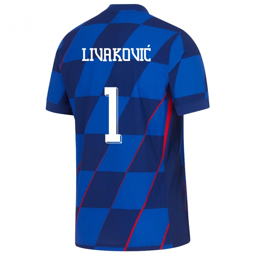 Mujer Camiseta Croacia Dominik Livakovic #1 Azul 2ª Equipación 24-26 La Camisa México