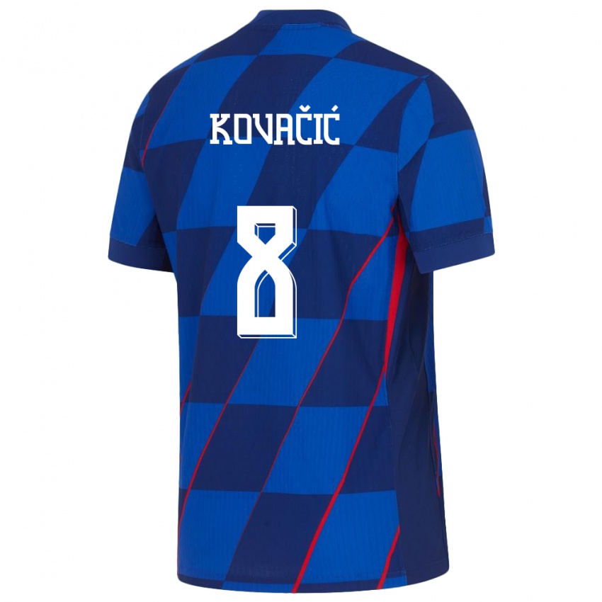 Mujer Camiseta Croacia Mateo Kovacic #8 Azul 2ª Equipación 24-26 La Camisa México