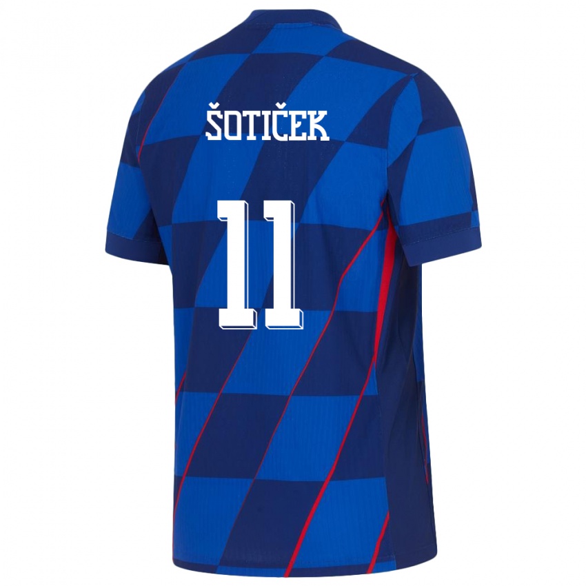 Mujer Camiseta Croacia Marin Soticek #11 Azul 2ª Equipación 24-26 La Camisa México