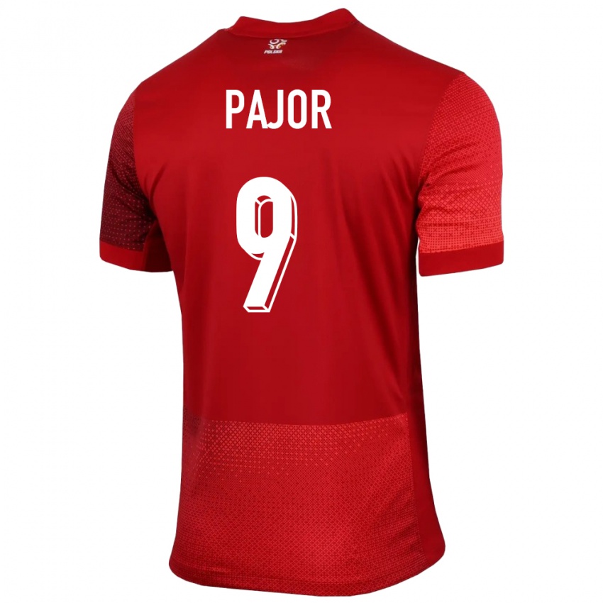 Mujer Camiseta Polonia Ewa Pajor #9 Rojo 2ª Equipación 24-26 La Camisa México