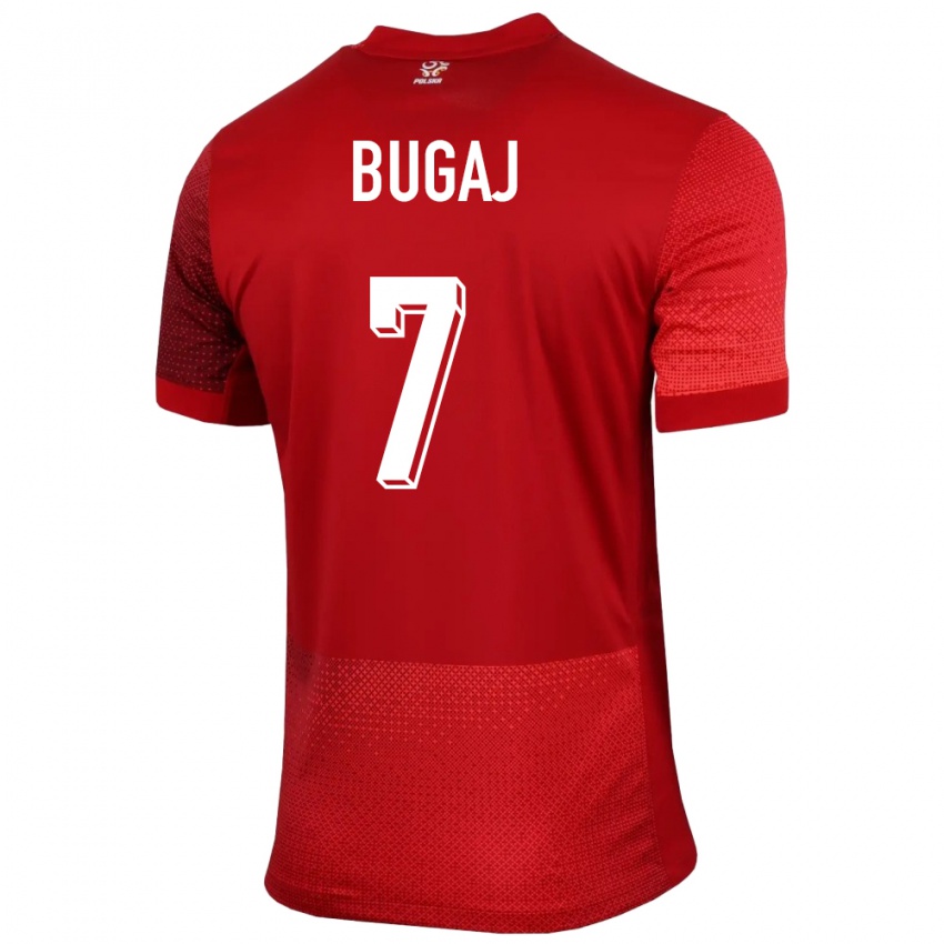 Mujer Camiseta Polonia Dawid Bugaj #7 Rojo 2ª Equipación 24-26 La Camisa México