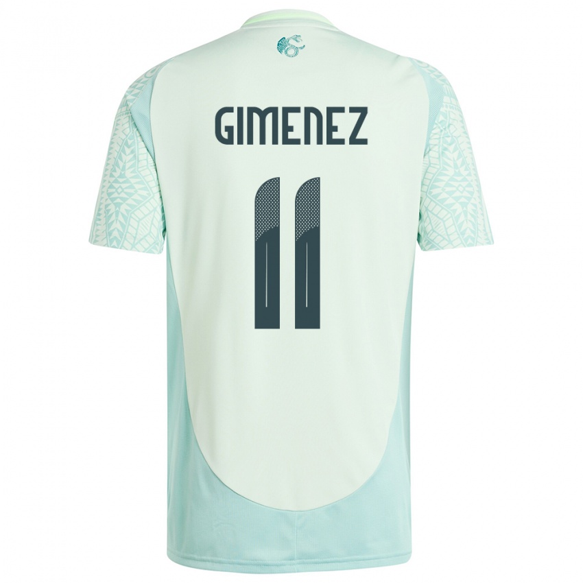 Mujer Camiseta México Santiago Gimenez #11 Lino Verde 2ª Equipación 24-26 La Camisa México