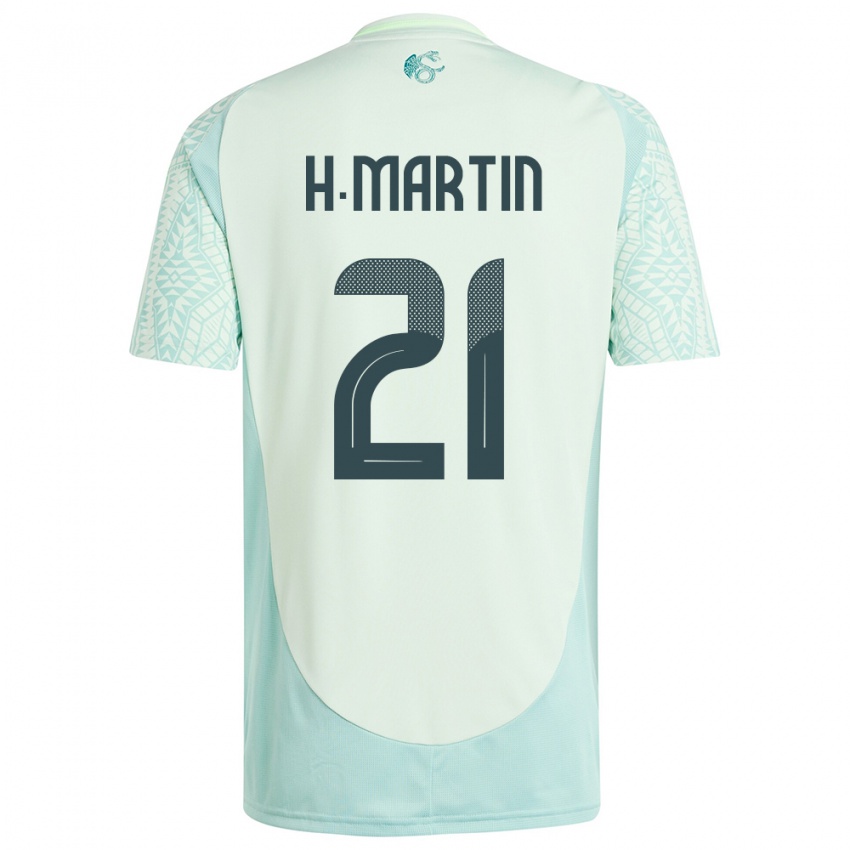 Mujer Camiseta México Henry Martin #21 Lino Verde 2ª Equipación 24-26 La Camisa México