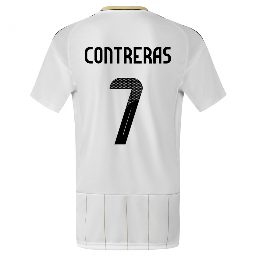 Mujer Camiseta Costa Rica Anthony Contreras #7 Blanco 2ª Equipación 24-26 La Camisa México
