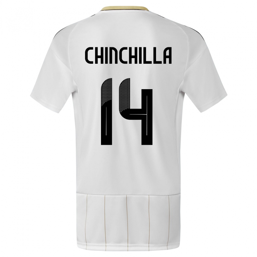 Mujer Camiseta Costa Rica Priscila Chinchilla #14 Blanco 2ª Equipación 24-26 La Camisa México