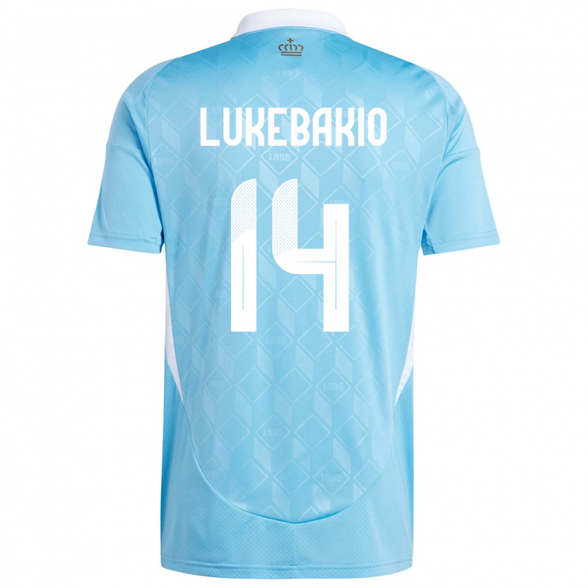 Mujer Camiseta Bélgica Dodi Lukebakio #14 Azul 2ª Equipación 24-26 La Camisa México