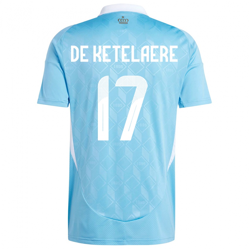 Mujer Camiseta Bélgica Charles De Ketelaere #17 Azul 2ª Equipación 24-26 La Camisa México