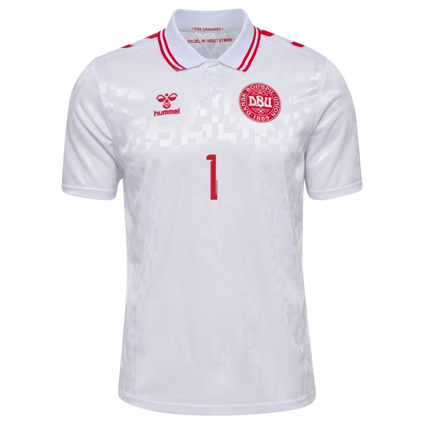 Mujer Camiseta Dinamarca Laura Worsoe #1 Blanco 2ª Equipación 24-26 La Camisa México