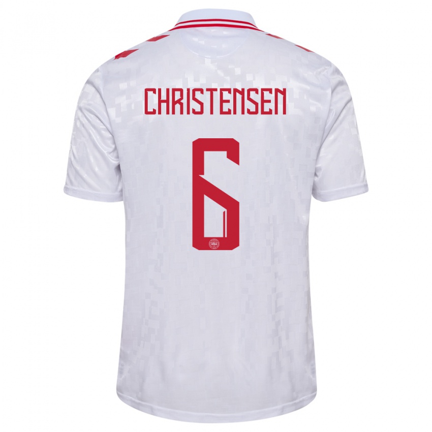 Mujer Camiseta Dinamarca Andreas Christensen #6 Blanco 2ª Equipación 24-26 La Camisa México