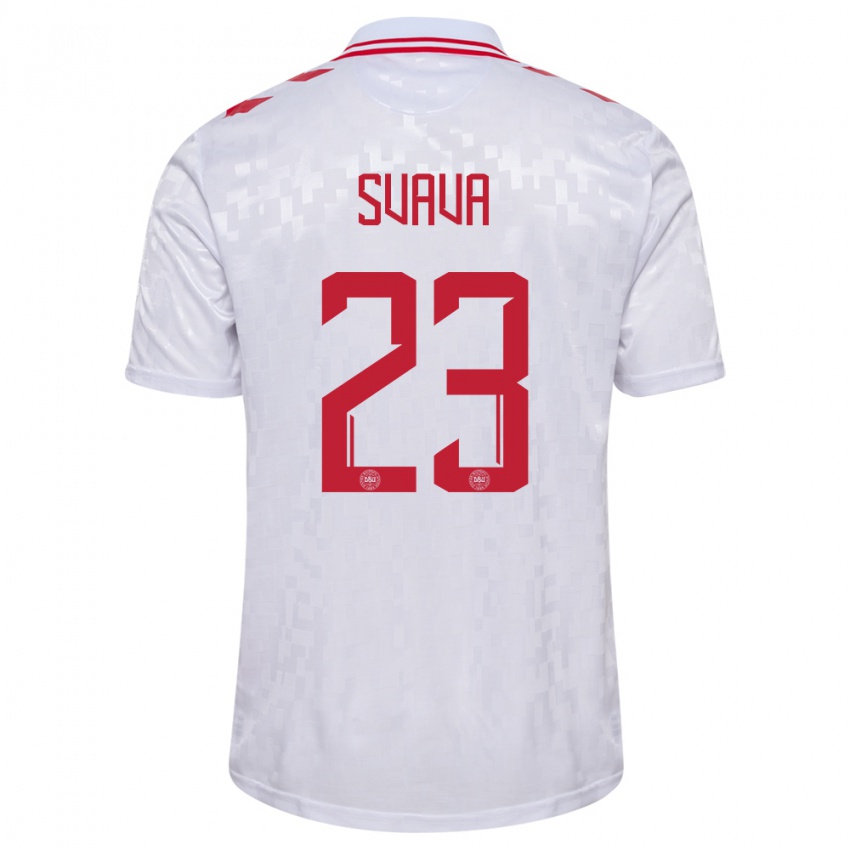 Mujer Camiseta Dinamarca Sofie Svava #23 Blanco 2ª Equipación 24-26 La Camisa México