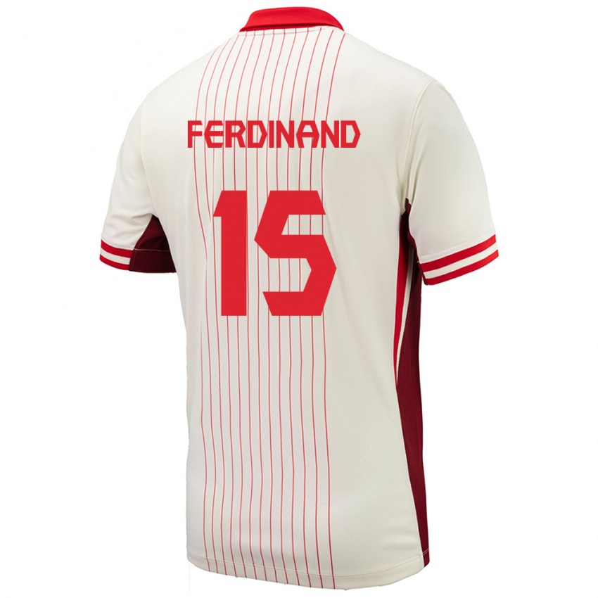 Mujer Camiseta Canadá Keesean Ferdinand #15 Blanco 2ª Equipación 24-26 La Camisa México