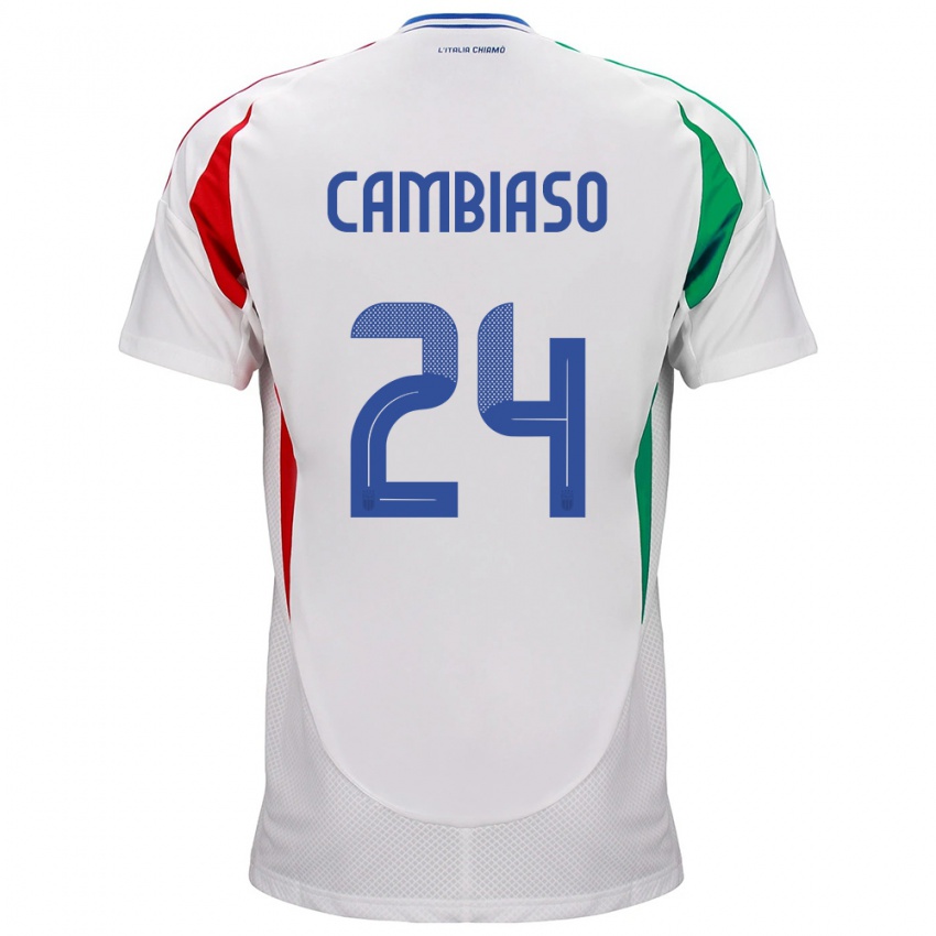 Mujer Camiseta Italia Andrea Cambiaso #24 Blanco 2ª Equipación 24-26 La Camisa México
