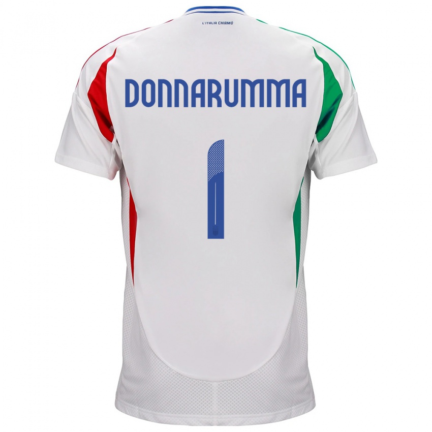 Mujer Camiseta Italia Gianluigi Donnarumma #1 Blanco 2ª Equipación 24-26 La Camisa México