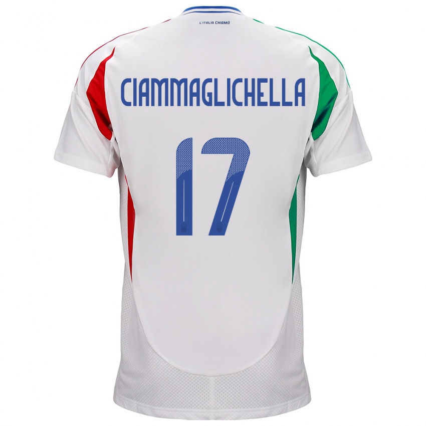 Mujer Camiseta Italia Aaron Ciammaglichella #17 Blanco 2ª Equipación 24-26 La Camisa México