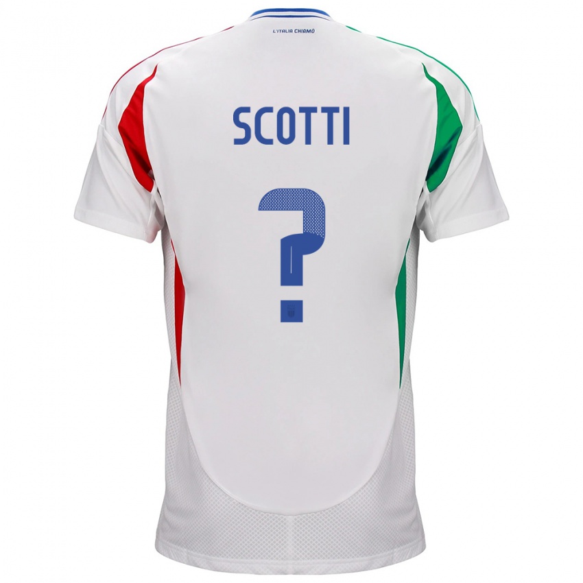 Mujer Camiseta Italia Filippo Scotti #0 Blanco 2ª Equipación 24-26 La Camisa México