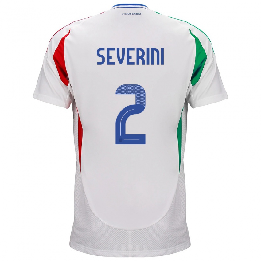 Mujer Camiseta Italia Emma Severini #2 Blanco 2ª Equipación 24-26 La Camisa México