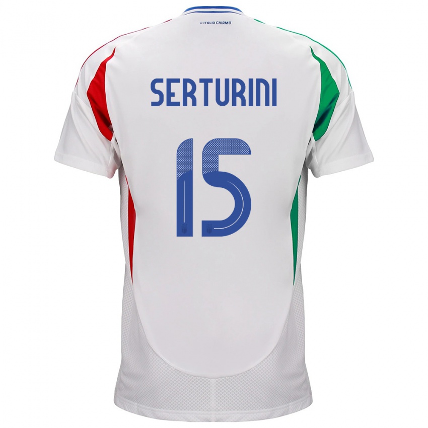 Mujer Camiseta Italia Annamaria Serturini #15 Blanco 2ª Equipación 24-26 La Camisa México