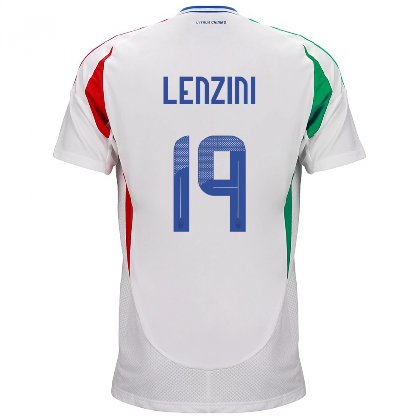 Mujer Camiseta Italia Martina Lenzini #19 Blanco 2ª Equipación 24-26 La Camisa México