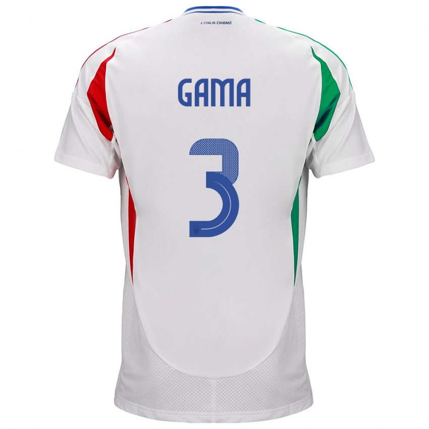 Mujer Camiseta Italia Sara Gama #3 Blanco 2ª Equipación 24-26 La Camisa México