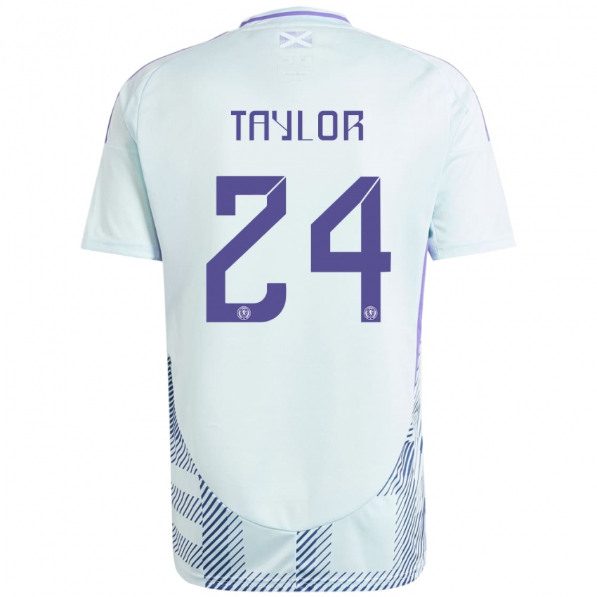 Mujer Camiseta Escocia Greg Taylor #24 Azul Menta Claro 2ª Equipación 24-26 La Camisa México