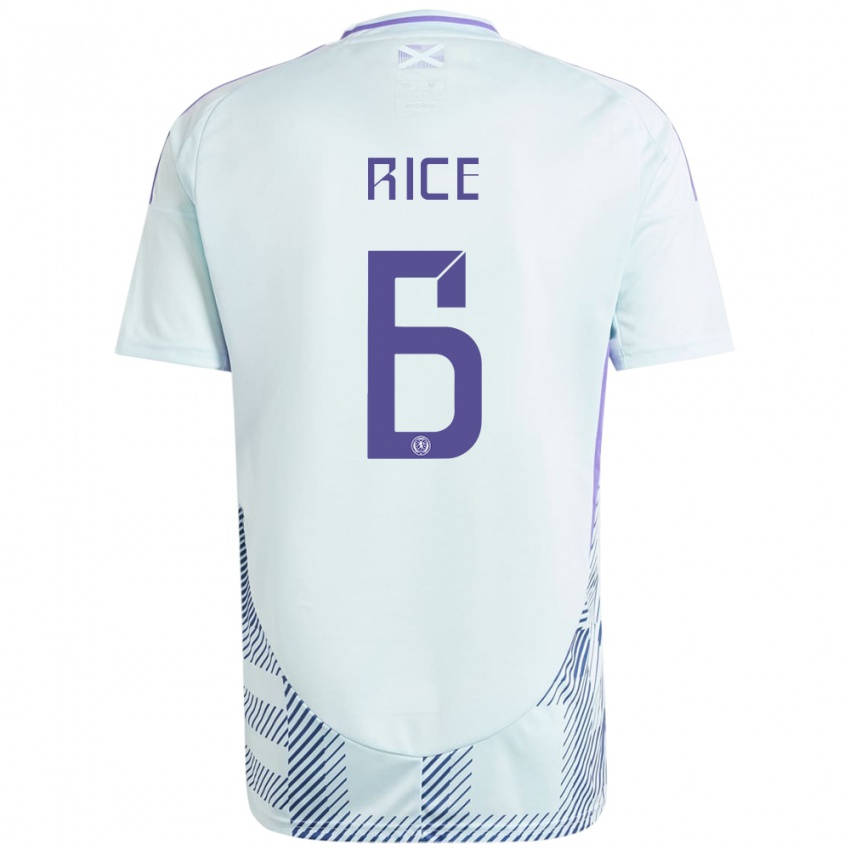 Mujer Camiseta Escocia Bailey Rice #6 Azul Menta Claro 2ª Equipación 24-26 La Camisa México