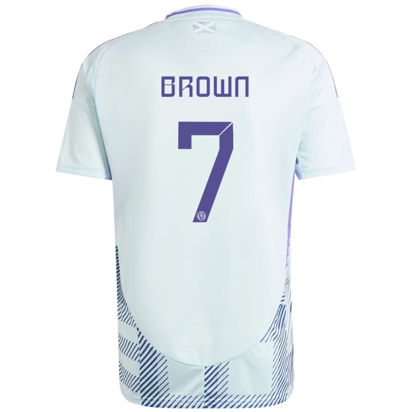 Mujer Camiseta Escocia Fiona Brown #7 Azul Menta Claro 2ª Equipación 24-26 La Camisa México